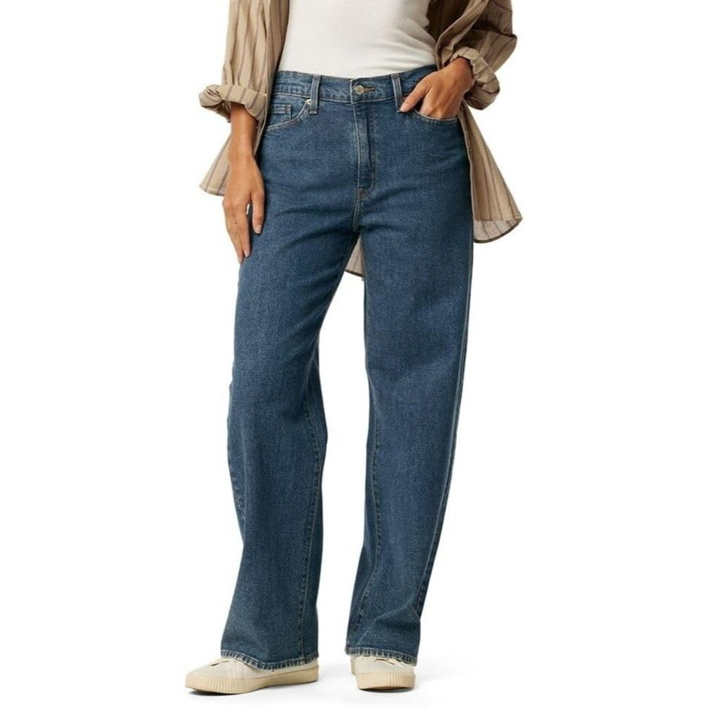 Levi Strauss Signature Men's Wide Leg Jeans 20 Plus Blue Mid-Rise Stretch Denim